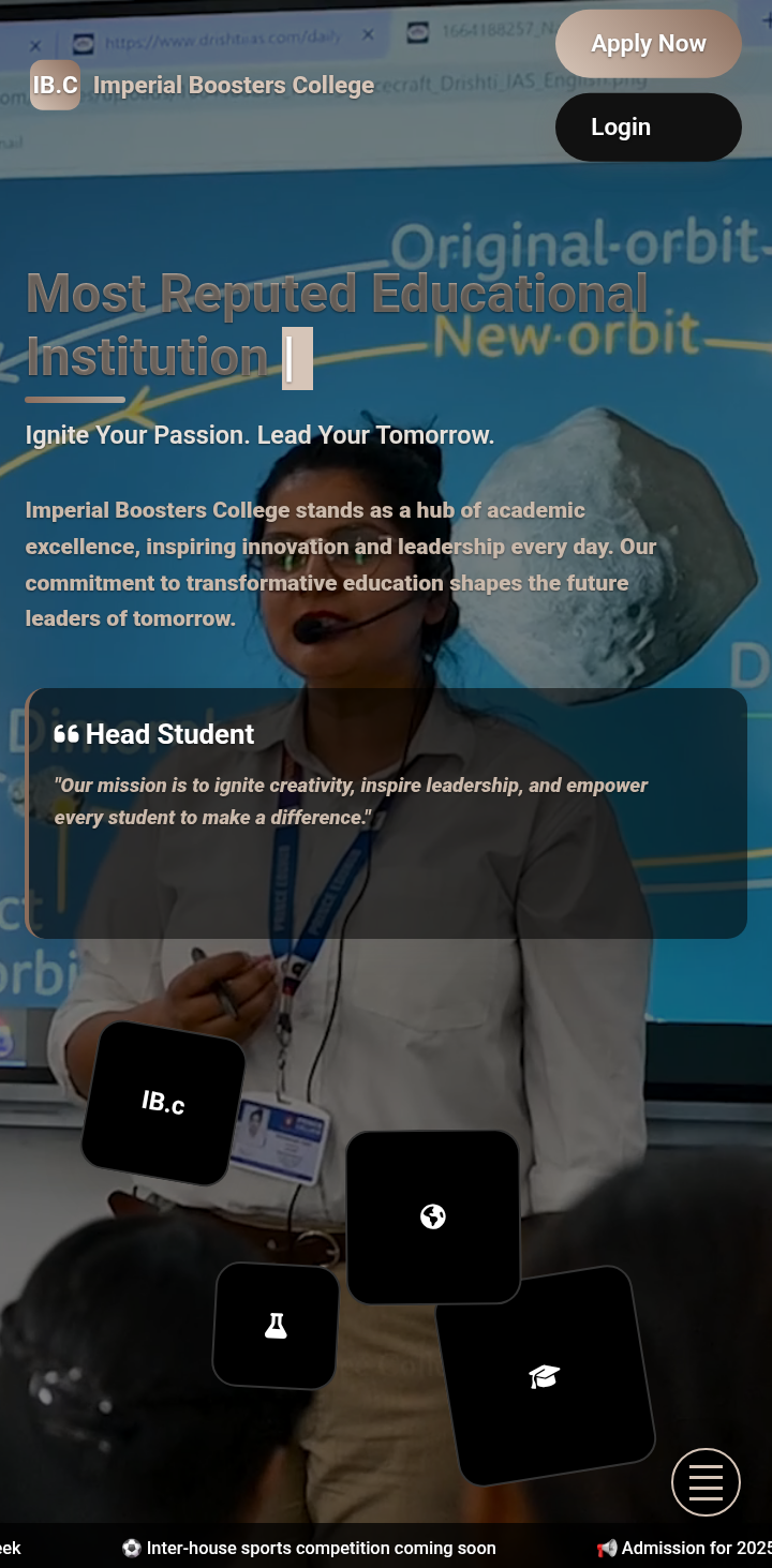 Imperial Boosters College Website Preview